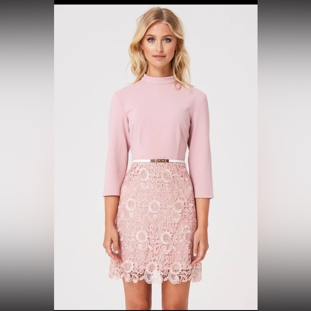 Paper Dolls Fulham Pink Lace Shift Dress Size 6